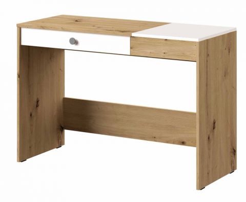 Desk Sirte 10, Colour: Oak / White / Grey matt - Measurements: 82 x 120 x 50 cm (H x W x D)