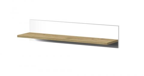Suspended rack / Wall shelf Sirte 12, Colour: Oak / White matt - Measurements: 17 x 80 x 18 cm (H x W x D)