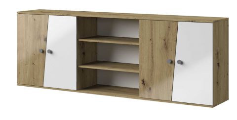 Cabinet extension Sirte 17, Colour: Oak / White / Grey high gloss - Measurements: 80 x 213 x 40 cm (H x W x D)