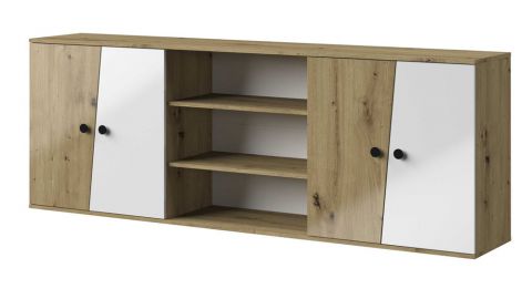 Cabinet extension Sirte 17, Colour: Oak / White / Black high gloss - Measurements: 80 x 213 x 40 cm (H x W x D)
