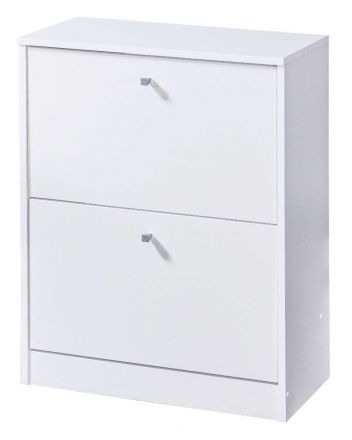 Shoe cabinet Zuwara 01, Colour: White - Measurements: 79 x 60 x 29 cm (H x W x D)