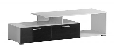 TV base cabinet Femi 05, Colour: White / Black - 38 x 150 x 42 cm (H x W x D)