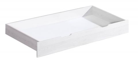 Drawer for single bed / Double bed / Guest bed Caesio, Colour: White - Measurements: 20 x 75 x 150 cm (H x W x L).