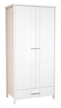 Hinged door closet / Closet Caesio 01, solid wood, Colour: White - Measurements: 191 x 90 x 55 cm (H x W x D)