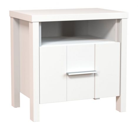 Bedside table Caesio 03, solid wood, Colour: White - Measurements: 51 x 50 x 35 cm (H x W x D)