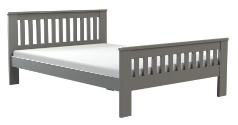 Single bed / Guest bed Caesio 04, solid wood, Colour: Anthracite - Lying surface: 140 x 200 (w x l)