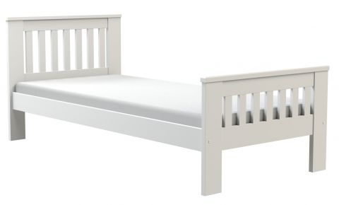 Single bed / Guest bed Caesio 04, solid wood, Colour: White - Lying surface: 90 x 200 (w x l)
