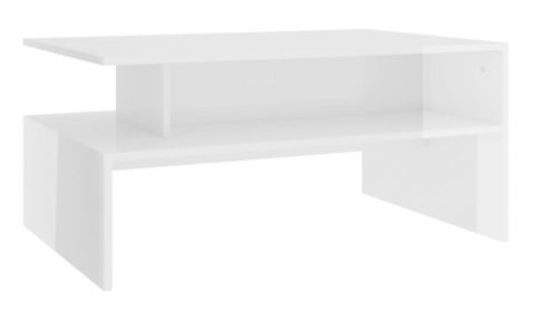 Coffee table Dakoro 123, Colour: White high gloss - Measurements: 42 x 90 x 60 cm (H x W x D)