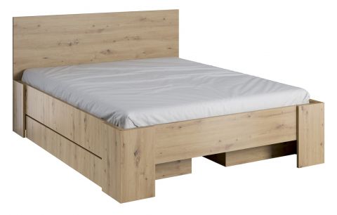 Double bed Faleula 10, Colour: Oak - Lying surface: 160 x 200 cm (w x l)