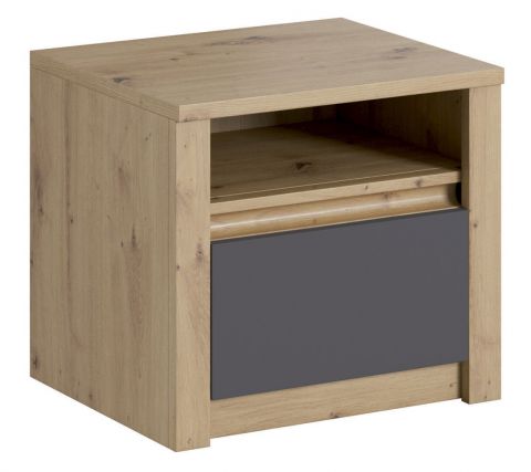 Bedside table Faleula 11, Colour: Oak / Grey - 45 x 50 x 43 cm (H x W x D)