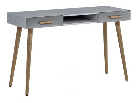 Desk Hohgant 12, Colour: White / Grey High Gloss - 76 x 120 x 52 cm (H x W x D)