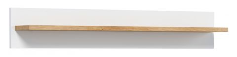 Suspended rack / Wall shelf Hohgant 05, Colour: Oak / White - 20 x 120 x 18 cm (H x W x D)
