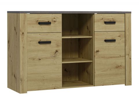 Chest of drawers Talimatau 02, Colour: Oak / Grey - 86 x 138 x 43 cm (H x W x D)