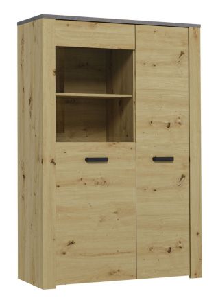 Display cabinet Talimatau 06, Colour: Oak / Grey - 156 x 106 x 43 cm (H x W x D)