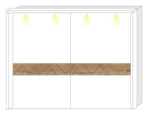 LED frame for Sliding door closet / Closet Faleasiu 10 and 11, Colour: White 