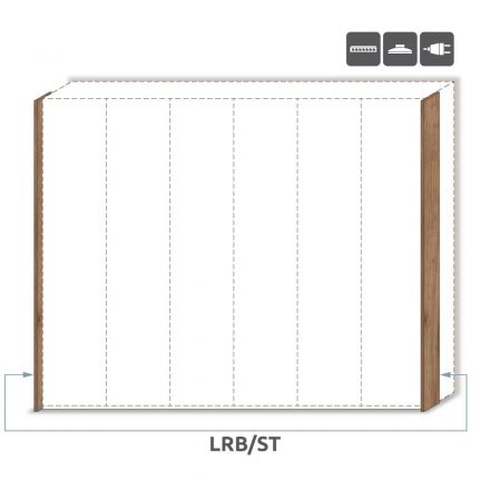 Side LED frame for hinged door wardrobe / wardrobe Manase 15 and add-on modules, Colour: Oak Brown - Height: 226 cm