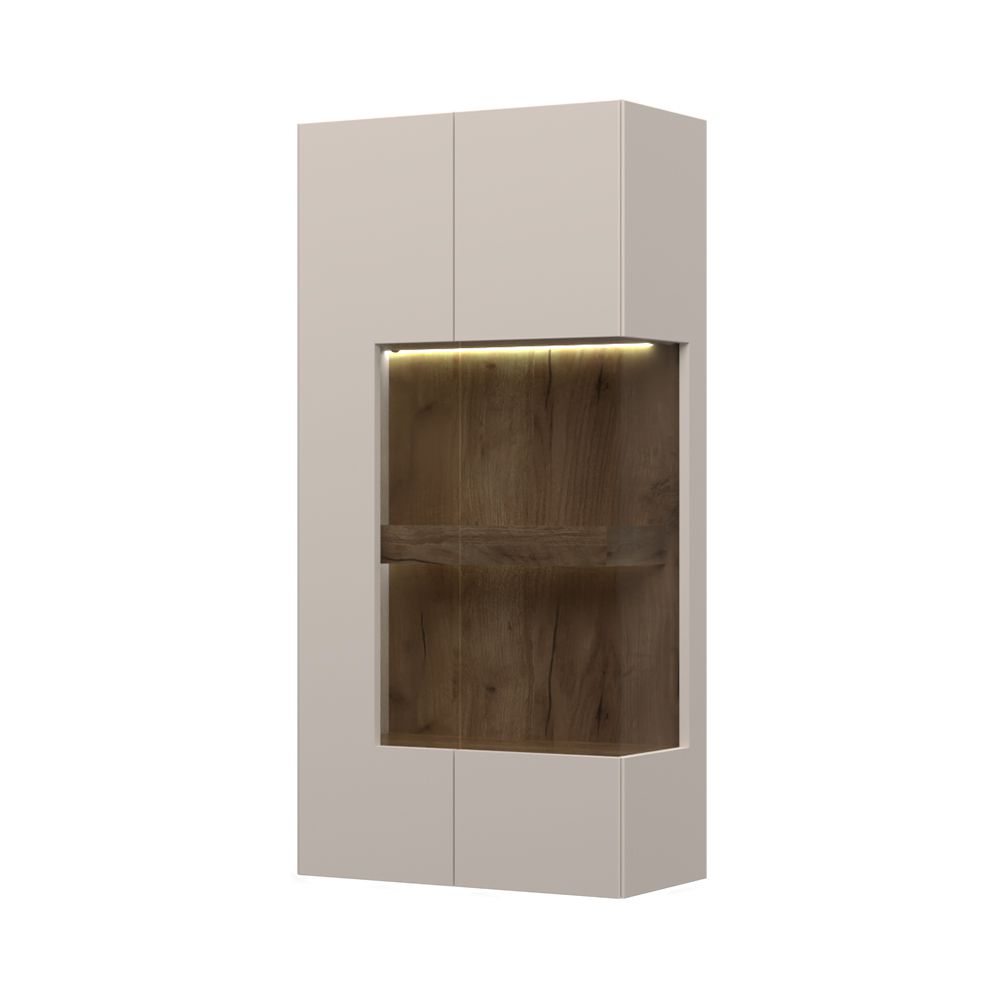 Asau 10 wall cabinet, color: cashmere / dark oak - Dimensions: 125 x 62 x 30 cm (H x W x D)