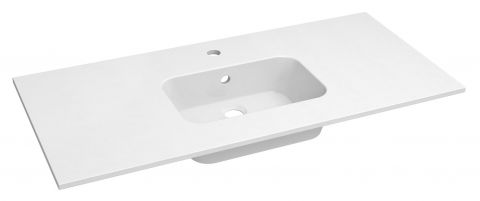 Bathroom - Washbasin Dhule 16, Colour: White - 10 x 101 x 46 cm (H x W x D)