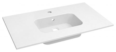 Bathroom - Washbasin Dhule 15, Colour: White - 10 x 81 x 46 cm (H x W x D)