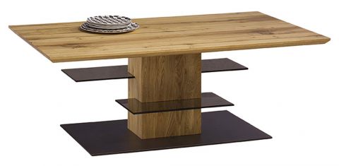 Coffee table Serrator 16, Colour: Natural oiled Oak / Dark Brown - 125 x 70 x 45 cm (W x D x H)