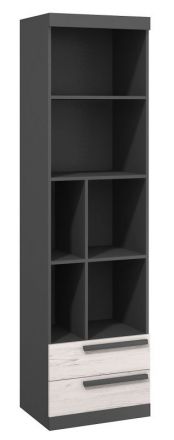 Bookcase Sidi 05, Colour: Grey / Pine White - 194 x 55 x 41 cm (h x w x d)