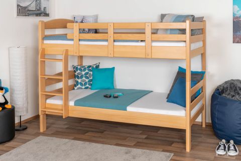 Bunk bed 90 x 200 cm "Easy Premium Line" K17/n, solid beech wood natural lacquered, convertible