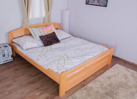Double bed "Easy Premium Line" K5, incl. 1 cover panel 180 x 200 cm solid beech wood nature