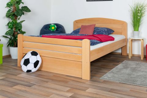 Youth bed ' Easy Premium Line ® ' K7, with 1 cover panel, 140 x 200 cm Beech solid wood natural