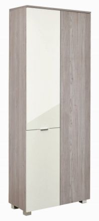 Hinged door cabinet / Closet Sabadell 02, Colour: Oak / Beige high gloss - 209 x 80 x 38 cm (H x W x D)