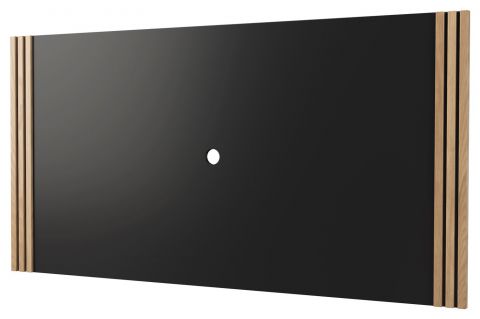 Back panel Slatina 18, Colour: Oak / Black - Measurements: 100 x 190 x 4 cm (H x W x D)