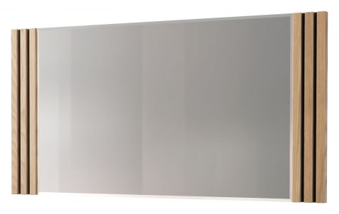 Mirror Slatina 41, Colour: Oak / Black - Measurements: 62 x 120 x 4 cm (H x W x D)