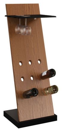 Wine rack "Postira" 35, Colour: Wallnut / Black, partial solid wood - Measurements: 113 x 40 x 40 cm (h x w x d)
