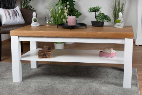 Coffee table "Solin" Oak White / Natural 21 - Measurements: 51 x 115 x 65 cm (H x W x D)