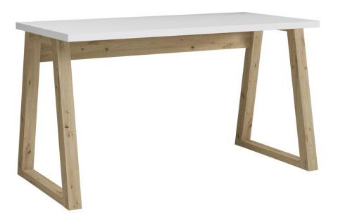 Desk "Merosina" 05, Colour: Oak Artisan / White - Measurements: 75 x 135 x 65 cm (H x W x D)