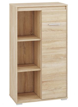 Chest of drawers Mochis 08, Colour: Sonoma Oak Light including 3 colour inserts - Measurements: 123 x 69 x 34 cm (h x w x d), with 1 door and 6 compartments