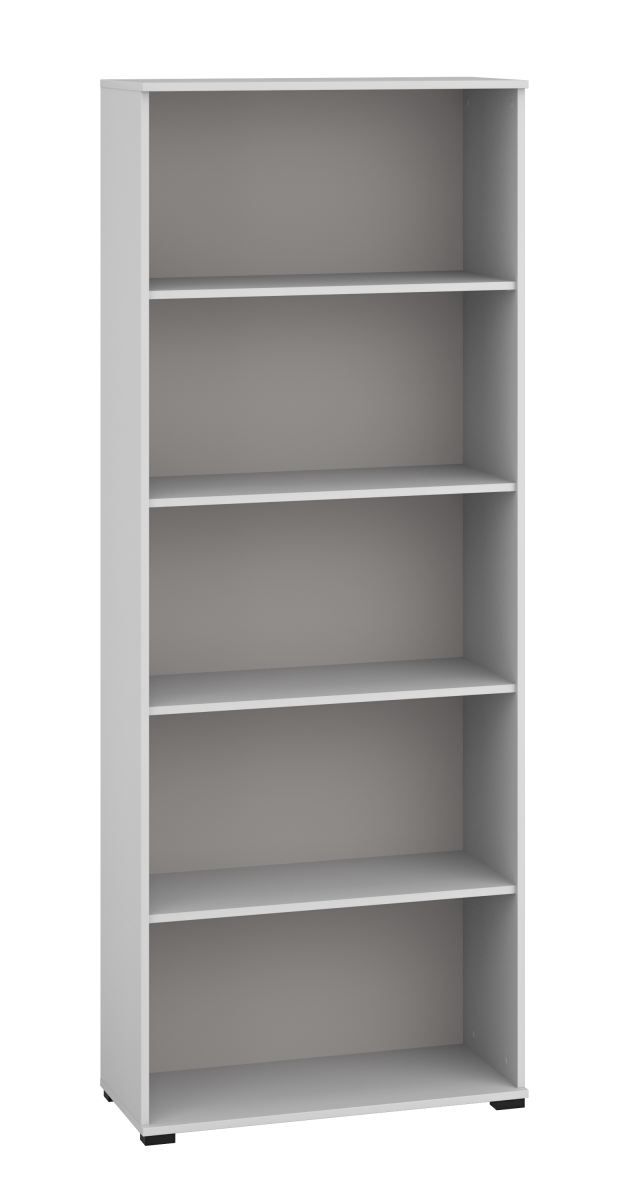 Shelf Toivala 03, color: light grey - Dimensions: 204 x 79 x 34 cm (H x W x D), with 5 compartments