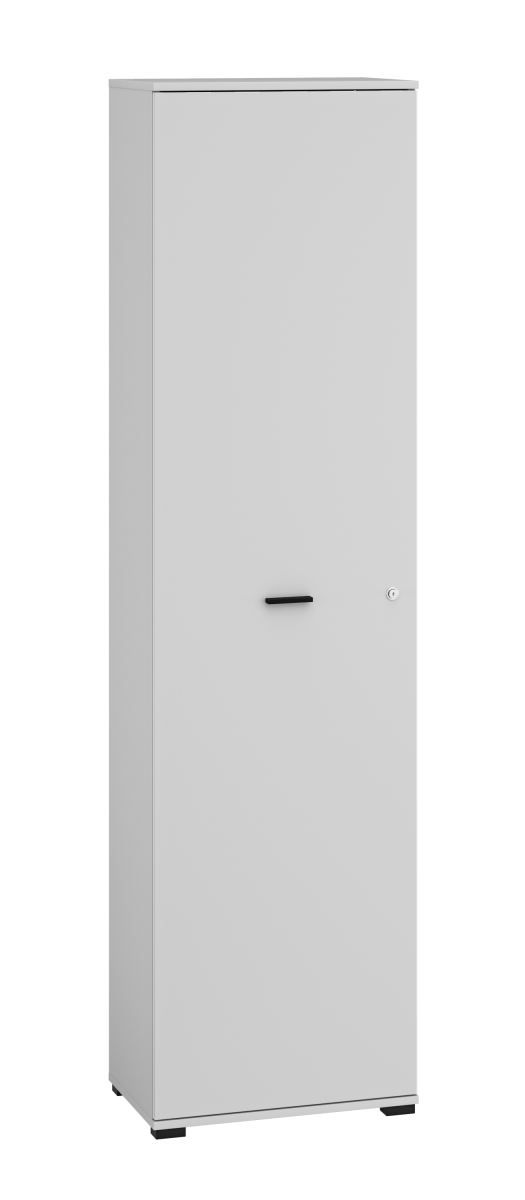 Office cupboard / closet Toivala 05, color: light grey - Dimensions: 204 x 55 x 34 cm (H x W x D), with 1 door and 2 compartments