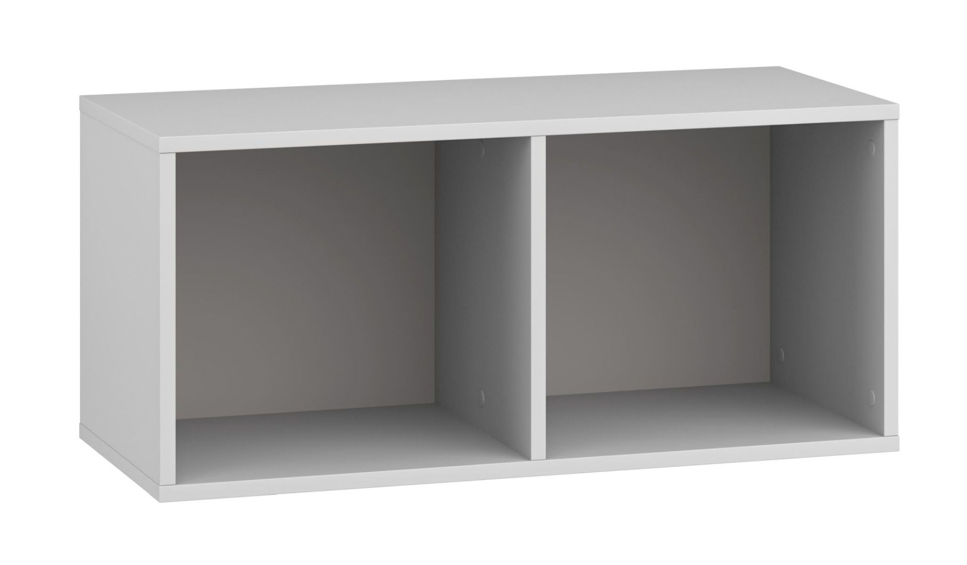 Hanging shelf / wall shelf Toivala 11, color: light grey - Dimensions: 36 x 79 x 34 cm (H x W x D), with 2 compartments