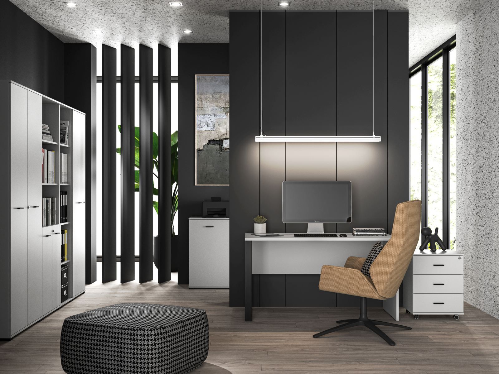 Office complete set A Toivala, 7-piece, color: light grey / black