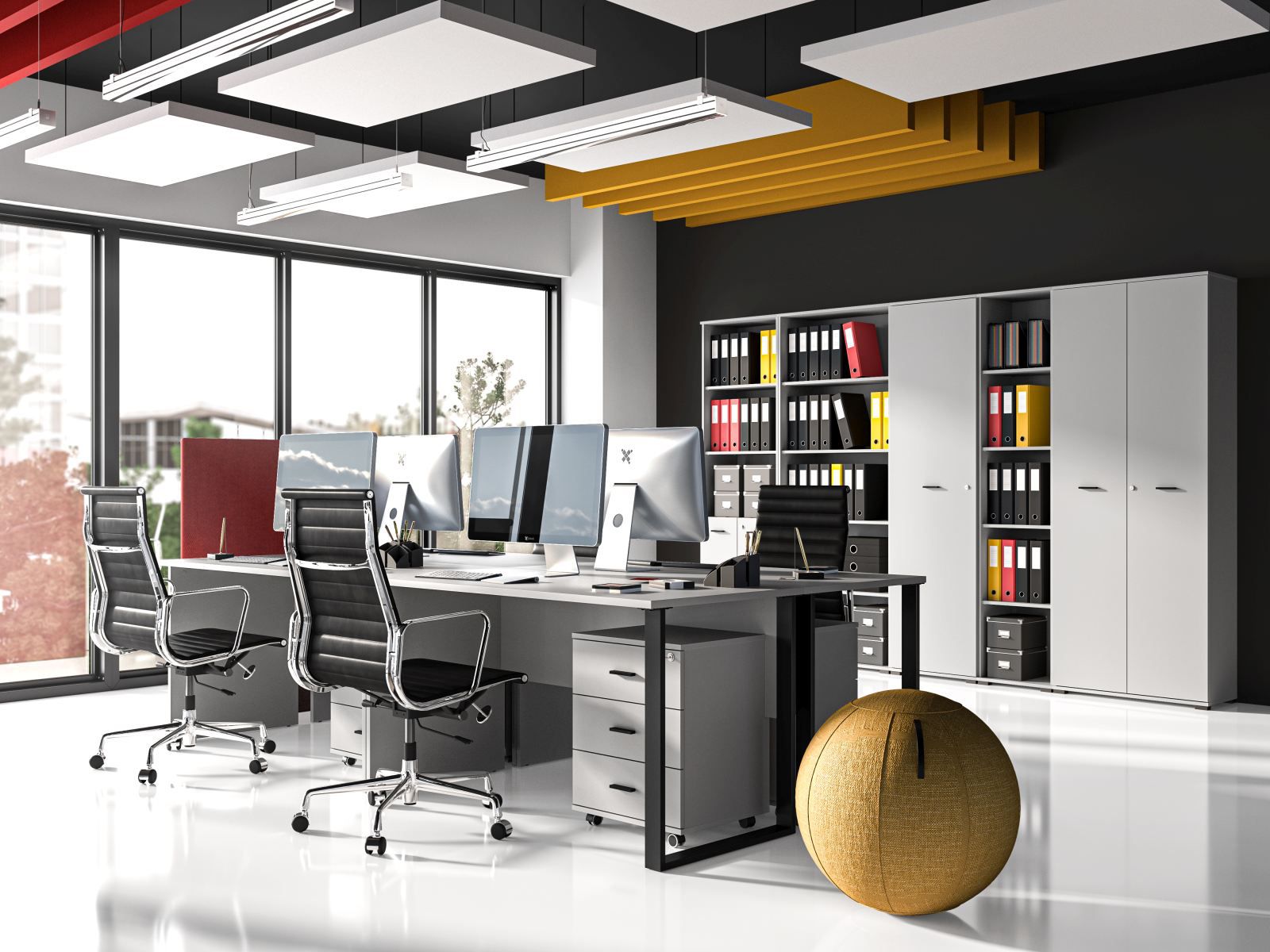 Office complete set B Toivala, 13-piece, color: light grey / black