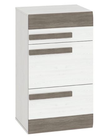 Shoe cabinet Knoxville 20, Colour: Pine White/grey - measurements: 96 x 54 x 42 cm (h x w x d), with 2 folding doors, 1 drawer and 4 compartments