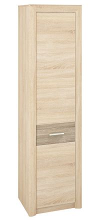 Cupboard Mesquite 03, Colour: Sonoma Oak Light / Sonoma Oak Truffle, door hinge left - Measurements: 199 x 54 x 40 cm (h x w x d), with 1 door and 6 compartments
