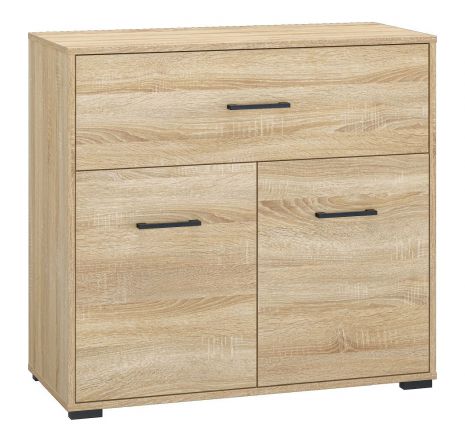 Chest of drawers Vacaville 23, Colour: Sonoma Oak Light - Measurements: 85 x 92 x 40 cm (H x W x D), with 2 doors, 1 drawer and 2 shelves