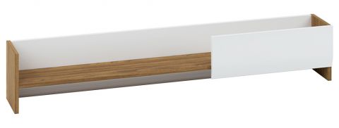 Suspended rack / Wall shelf Tempe 13, Colour: Nut Colours / White high gloss, front insert: White - Measurements: 24 x 138 x 20 cm (h x w x d)