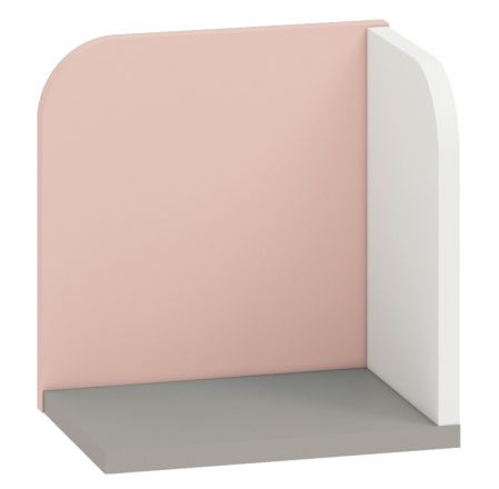 Children's room - Suspended rack / Wall shelf Renton 16, Colour: Platinum Grey / White / Powder Pink - Measurements: 27 x 27 x 20 cm (h x w x d)