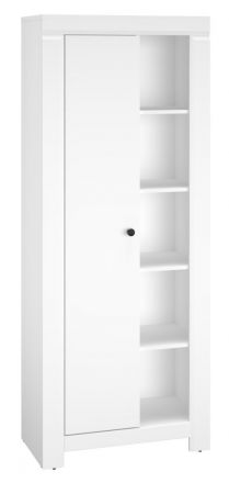 Cabinet Orivesi 05, Colour: White - Measurements: 201 x 80 x 42 cm (H x W x D), with 1 door and 10 compartments.