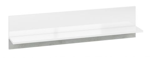 Suspended rack / Wall shelf Antioch 11, Colour: Glossy White / Grey Light - Measurements: 29 x 120 x 18 cm (h x w x d)