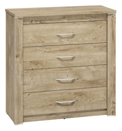 Chest of drawers Brovst 09, Colour: Oak - Measurements: 94 x 92 x 40 cm (H x W x D), with 4 drawers