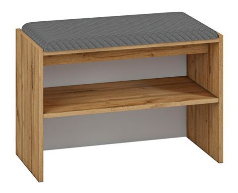 Bench with storage space / shoe rack Vamdrup 05, Colour: Oak - measurements: 51 x 69 x 35 cm (h x w x d)