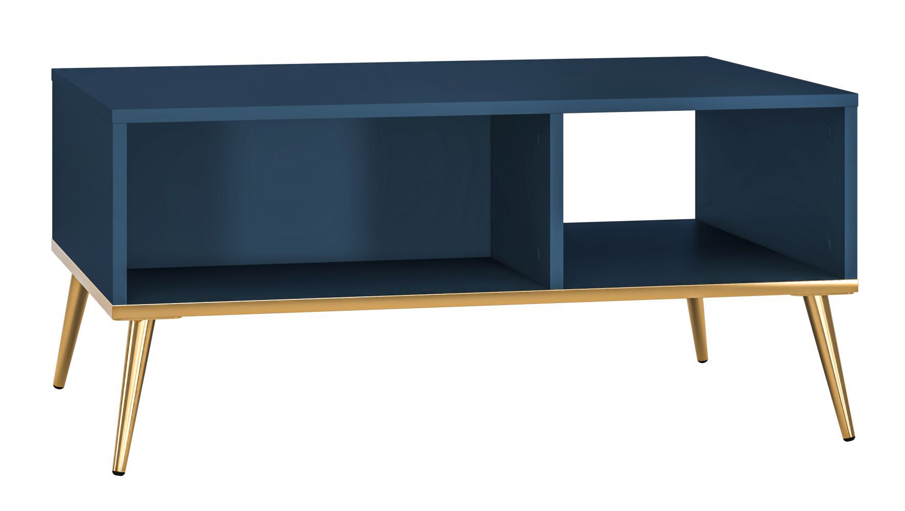 Coffee table Kumpula 07, Colour: Dark Blue - Measurements: 90 x 60 x 42 cm (W x D x H), with 3 compartments.